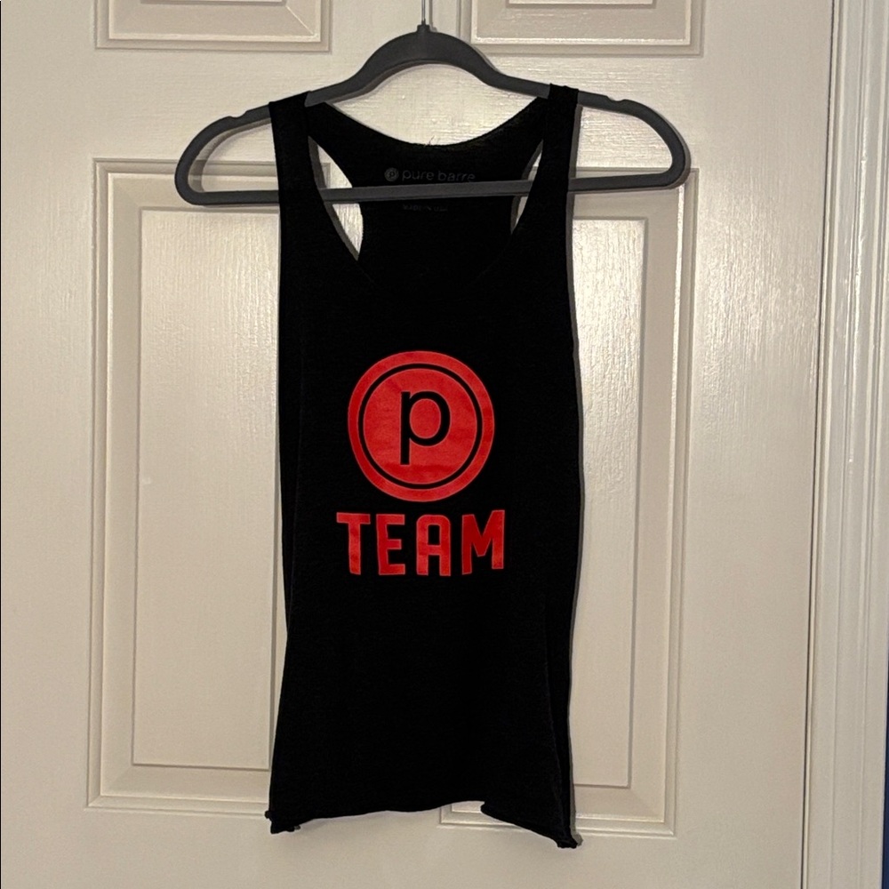 Pure Barre Black Team Tank with Red Logo